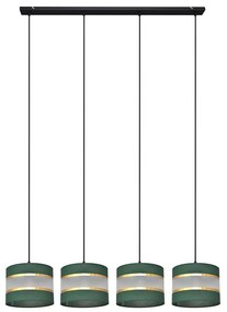 Luster na lanku HELEN 4xE27/15W/230V zelená/zlatá