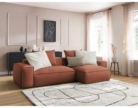 Tmavohnedá rohová pohovka z imitácie kože (variabilná) Boheme – Bobochic Paris