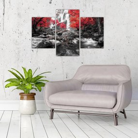 Obraz - Vodopády v jesennej krajine (90x60 cm)