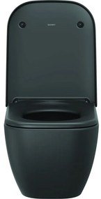 DURAVIT Happy D.2 závesné WC Rimless s hlbokým splachovaním, 365 x 540 mm, antracit/antracit matný, 2222098900