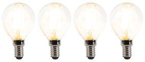 Sada 4 stmievateľných LED žiaroviek E14 P45 číre 3W 250lm 2700K