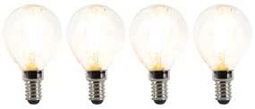 Sada 4 stmievateľných LED žiaroviek E14 P45 číre 3W 250lm 2700K