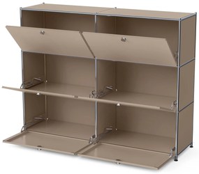 Kovová komoda »CN3« so 6 výklopnými priečinkami, hnedosivá