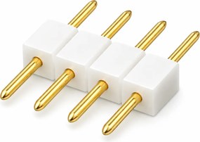 Vidlicový konektor pre RGB LED pásiky, 4-pinový rebríkový konektor, biely