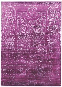 Ručne viazaný kusový koberec Diamond DC-JK 2 Purple / silver (overdye), 365x457, fialová, kancelária, Diamond Carpets India