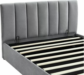 Čalúnená jednolôžková posteľ Montreal Velvet 120x200 so zdvíhacím roštom sivá