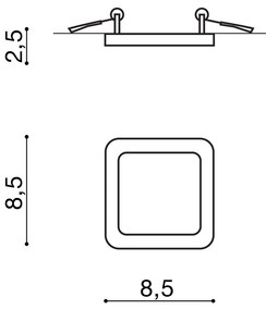 AZzardo Slim 9 Square AZ4376 Farba: Biela, Veľkosť: 9, Teplota svetla: 4000K