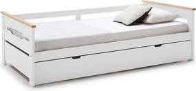 Biela detská posteľ z borovicového dreva s výsuvným lôžkom 90x190 cm Elisa - Marckeric