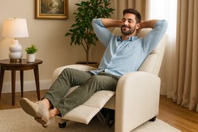 Relaxačné kreslo René rozkladacie béžové