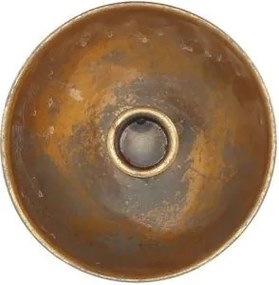 Zlatý antik kovový svietnik na nohe Dhaka gold - Ø 12*13 cm