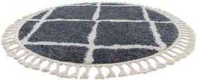 Koberec BERBER CROSS B5950 kruh sivý / biely Fredzle berber marokánsky