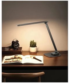 LED Stmievateľná stolná lampa s USB LED/7,5W/230V 3000K/4000K/5500K antracit