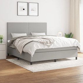 Boxspring posteľ s matracom bledosivá 180x200 cm látka 3141633