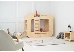 Poschodová detská posteľ s úložným priestorom 90x200 cm v prírodnej farbe Mundo – Adeko