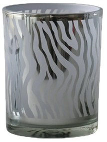 Strieborný svietnik Zebras s motívom zebry - 7 * 7 * 8cm