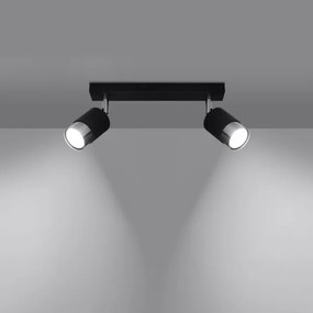 Sollux SL.1065 - Bodové svietidlo NERO 2xGU10/40W/230V čierna/lesklý chróm