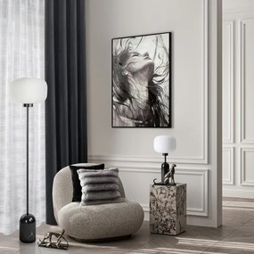 Stojaca lampa s tienidlom LYLA 01 čierna / biela