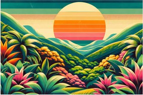 Obraz - Pestrofarebný západ slnka (90x60 cm)