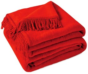 BAVLNENÁ DEKA COTTON CLOUD 150X200 CM ČERVENÁ