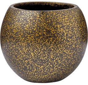 Kvetináč Capi Lux Terrazzo Vase Ball čierny/zlatý 23x19 cm