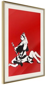 Artgeist Plagát - Banksy: Queen Victoria Veľkosť: 30x45, Verzia: Zlatý rám s passe-partout