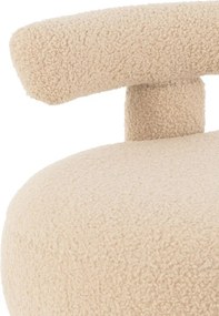Béžová okrúhla stolička s opierkou Teddy Bouclé Beige - Ø 52*49 cm