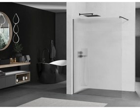 Mexen Kioto, sprchová zástena Walk-In 140 x 200 cm, 8mm sklo s rebrovým vzorom, grafitový profil, 800-140-101-95-09