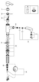 GROHE 303072431 - Drezová batéria START 185 × 227 mm čierna