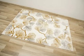 Koberec Elisa PF151 lístie, krémový / zlatý