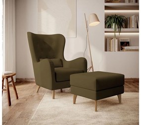 Kreslo Calimero I  (olivová + wenge). Akcia -20%. Vlastná spoľahlivá doprava až k Vám domov. 1099352
