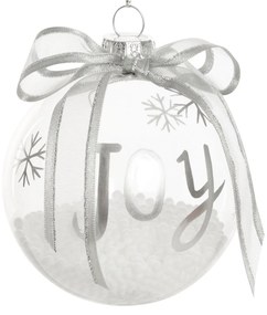 SKLENENÁ VIANOČNÁ BANKA NA STROMČEK SADA 4 KS (FI) 10 CM VZOROVANÁ