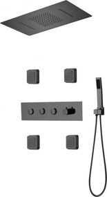 Mexen Soler, podomietkový sprchový set, čierna matná, 7601-04-70