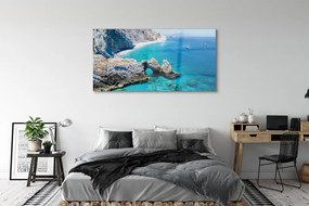 Obraz na akrylátovom skle Grécko beach brehu mora 140x70 cm