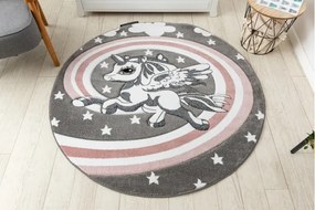 Okrúhly koberec PETIT PONY Poník, sivá Veľkosť: kruh 140 cm
