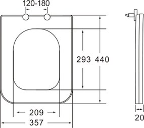 Erga Erga, WC sedadlo z duroplastu, série Mery, Toscana, biela, ERG-V03-ND-SEATSH040-WH