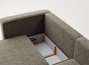 Hnedá ženilková rozkladacia/s úložným priestorom rohová pohovka (pravý roh/s leňoškou) Velto – Maison de Rêve