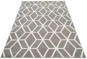 Moderný koberec C434A SVETLO GREY/WHITE BALI PP White Rozmer: 220x300