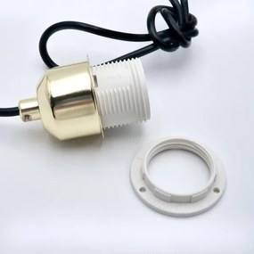 Luster na lanku HARMA 1xE27/15W/230V pr. 20 cm biela/zlatá
