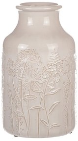 Váza keramická lúčna kvetina, béžová, pr. 19 cm x 31 cm