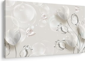 Obraz - Tulipány medzi bublinami (90x60 cm)