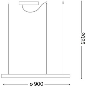 Ideal Lux - LED luster na lanku ORACLE SLIM LED/53W/230V 4000K pr. 90 cm čierna