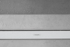 Hansgrohe RainDrain Match, sprchový žľab s roštom z nehrdzavejúcej ocele 800, s výškovo nastaviteľným rámom, matná biela, HAN-56038700