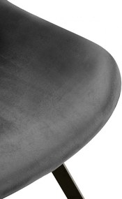 Jedálenská stolička Lewes - zamat - Tmavo sivá