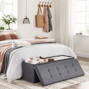 Taburet s úložným priestorom OTTOMAN 110x38 cm, tmavo sivý