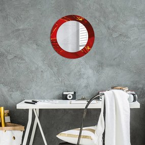 Okrúhle ozdobné zrkadlo na stenu Červená mramor fi 50 cm