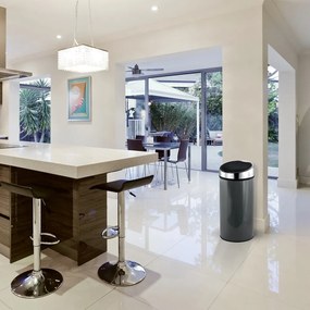 Tmavosivý dotykový oceľový odpadkový kôš 30 l – MSV