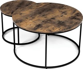 Sada 2 konferenčných stolíkov old wood AF-3002 OLW