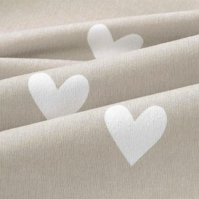 Goldea flanelové posteľné obliečky - srdiečka na latte 140 x 200 a 70 x 90 cm