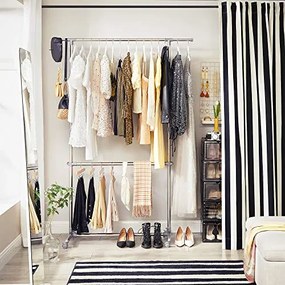 Výškovonastaviteľný stojan na šaty, 113-198x93x49cm