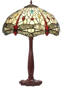 Vitrážová lampa VÁŽKA JANTAR 64*Ø40